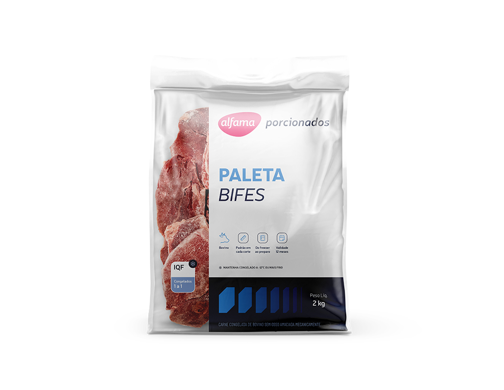 PALETA BOVINA CONGELADA EM BIFE ALFAMA 2 KG (CX 3 PCT)